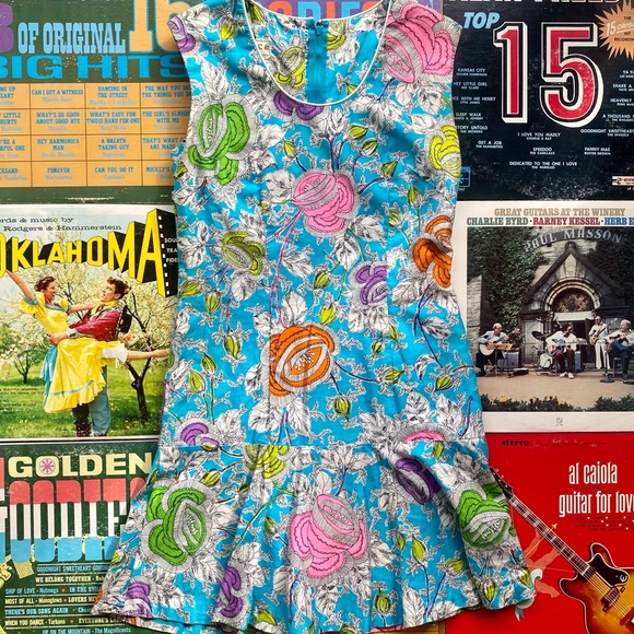 Vintage 1960s Floral Print Dress - Picture 1 of 11